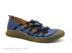 Achat chaussures Karyoka Femme Ballerine, vente Karyoka RIM Ocean - Ballerine cuir bleu avec elastique