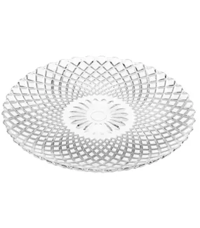 Assiette transparente verre à motifs harlequin 25x25x2cm