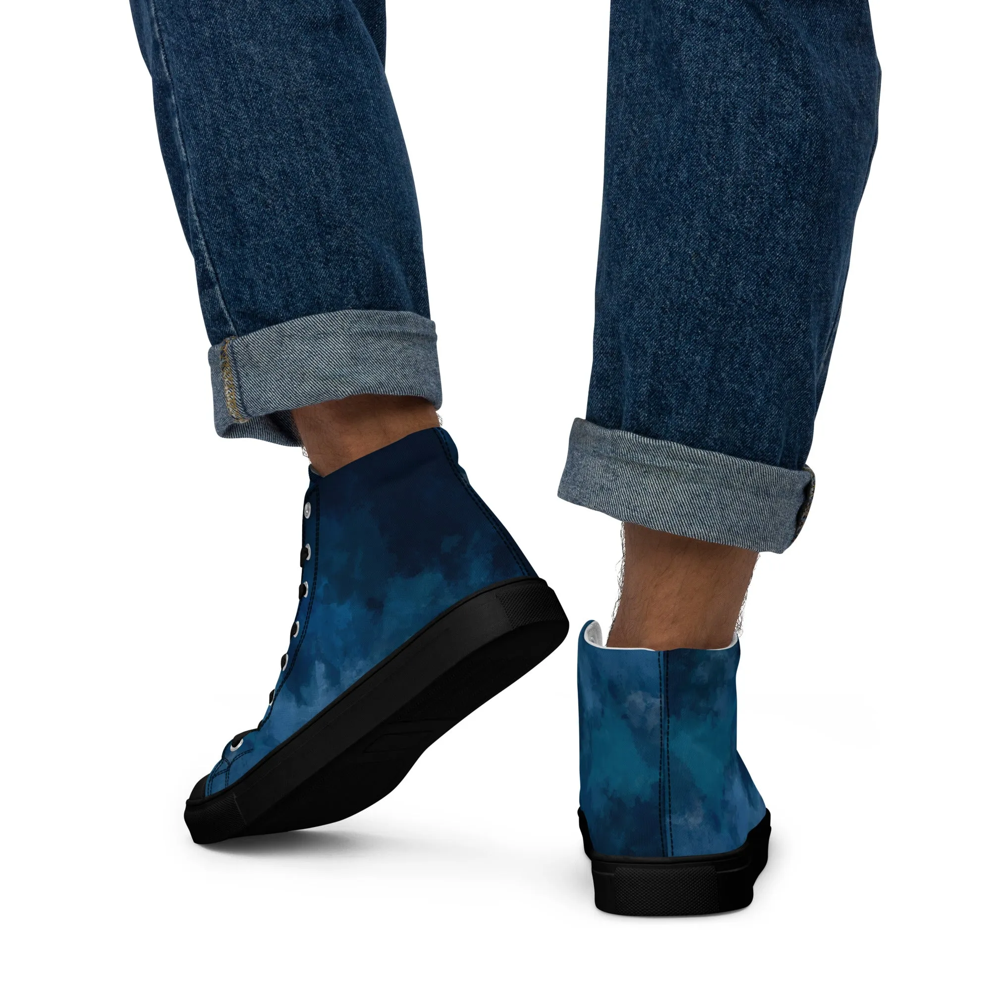 Baskets hautes en toile homme Tachetée bleu