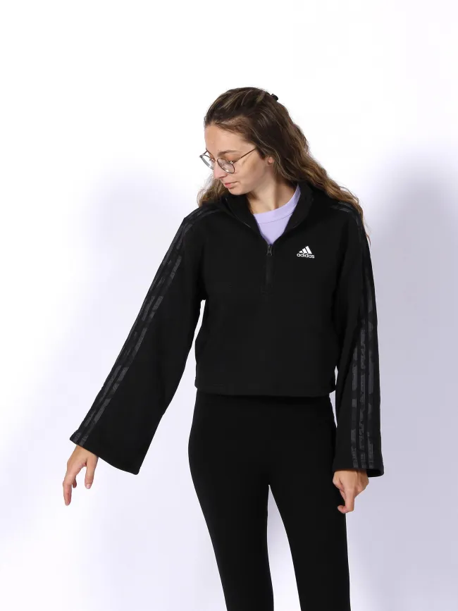 Black Women's Quarter-Zip Oversized Hoodie - Adidas | wimod