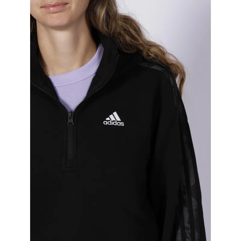 Black Women's Quarter-Zip Oversized Hoodie - Adidas | wimod