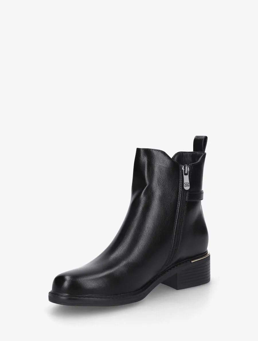 Bottines en simili à boucle - Noir