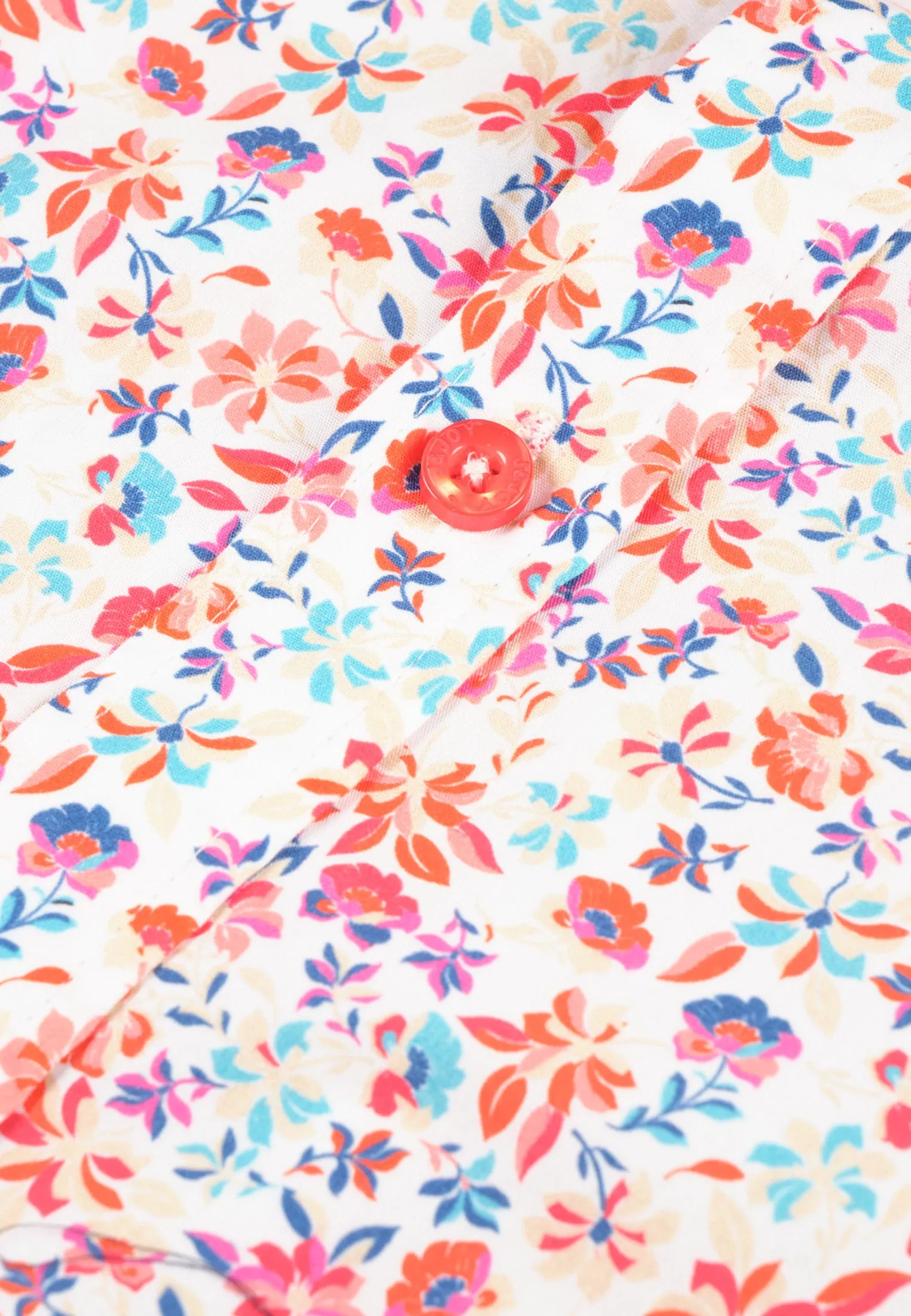 Chemise homme blanche avec fleurs rouges-orangées