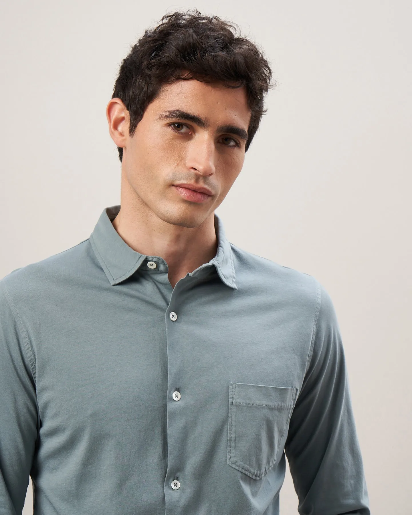 Chemise Homme en jersey de coton Vert olive