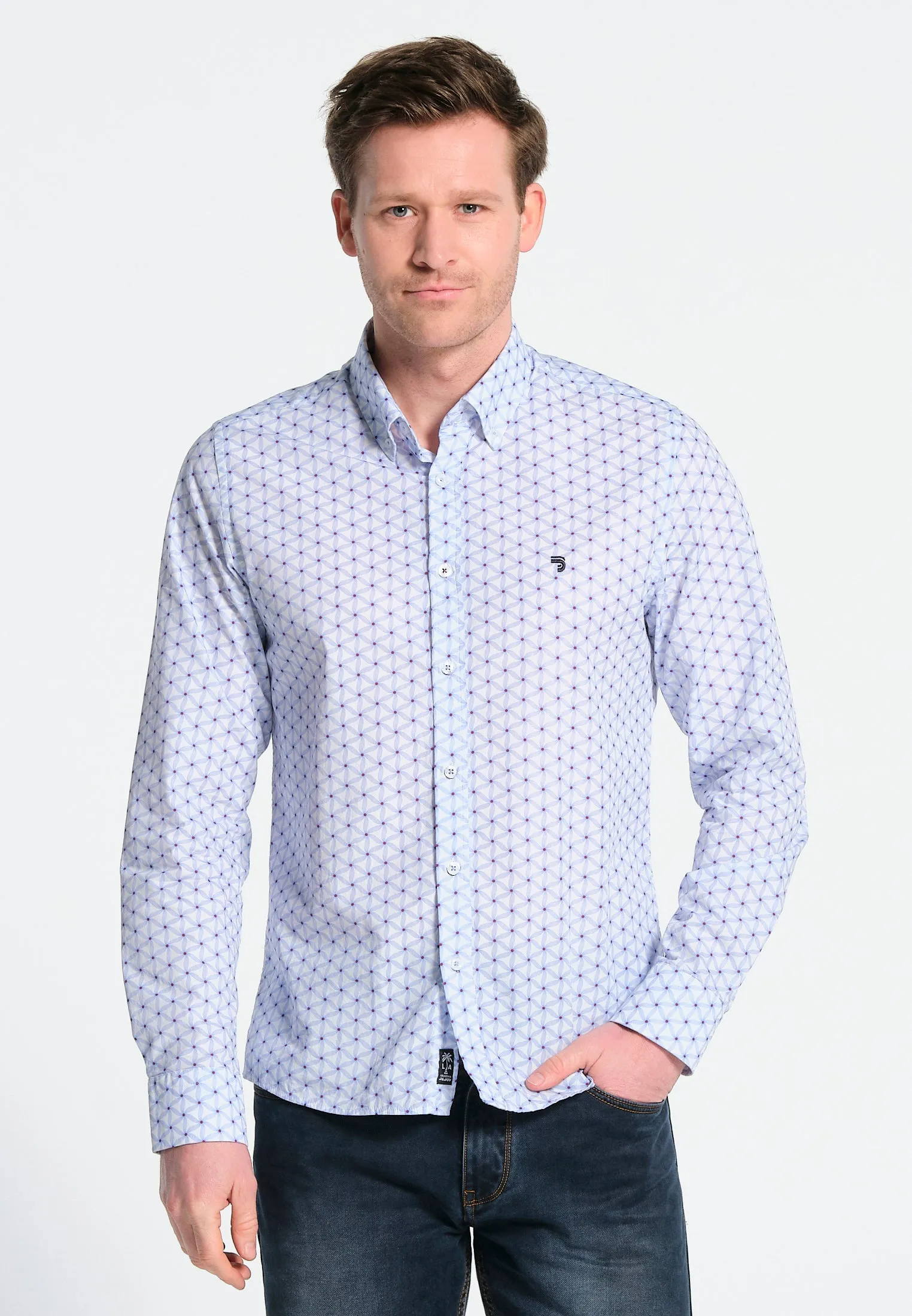 Chemise homme, imprimé étoiles de mer