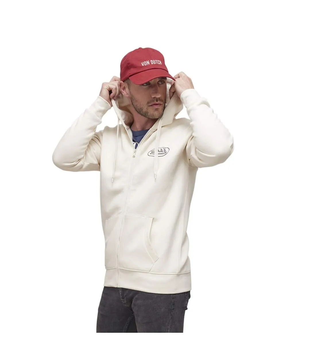 Cotton Zip Hoodie for Men by Slimane Vondutch