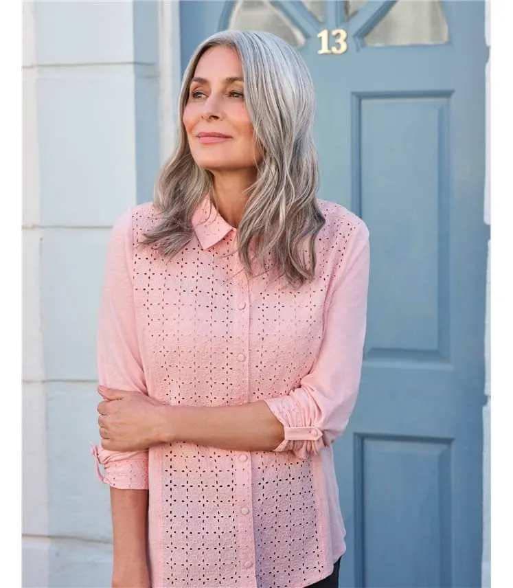 Embroidered Detail Jersey Women's Shirt - French【Search for phrase to see results】.