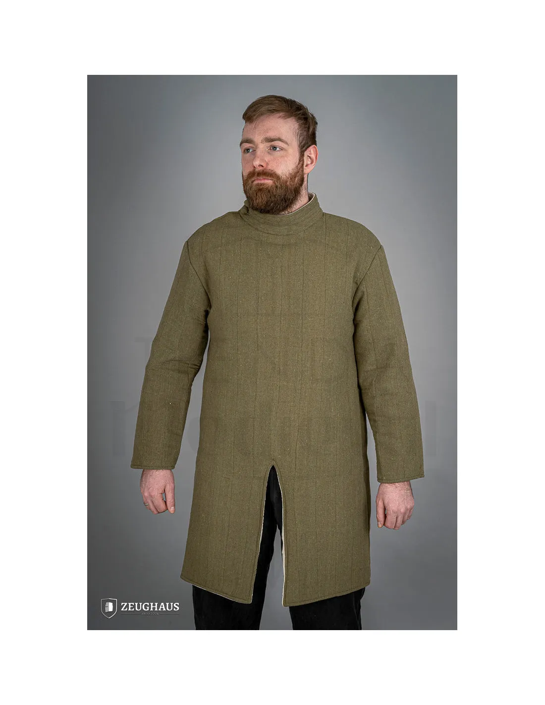 Gambison d'infanterie médiéval en coton, vert ⚔️ Boutique Épées
