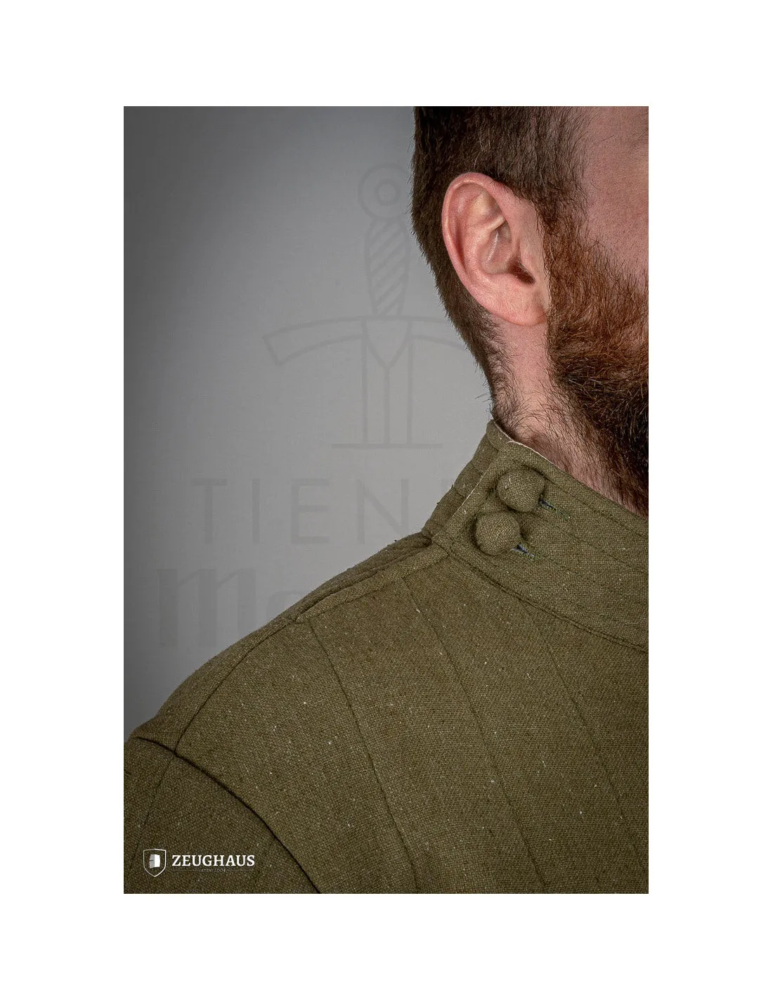 Gambison d'infanterie médiéval en coton, vert ⚔️ Boutique Épées