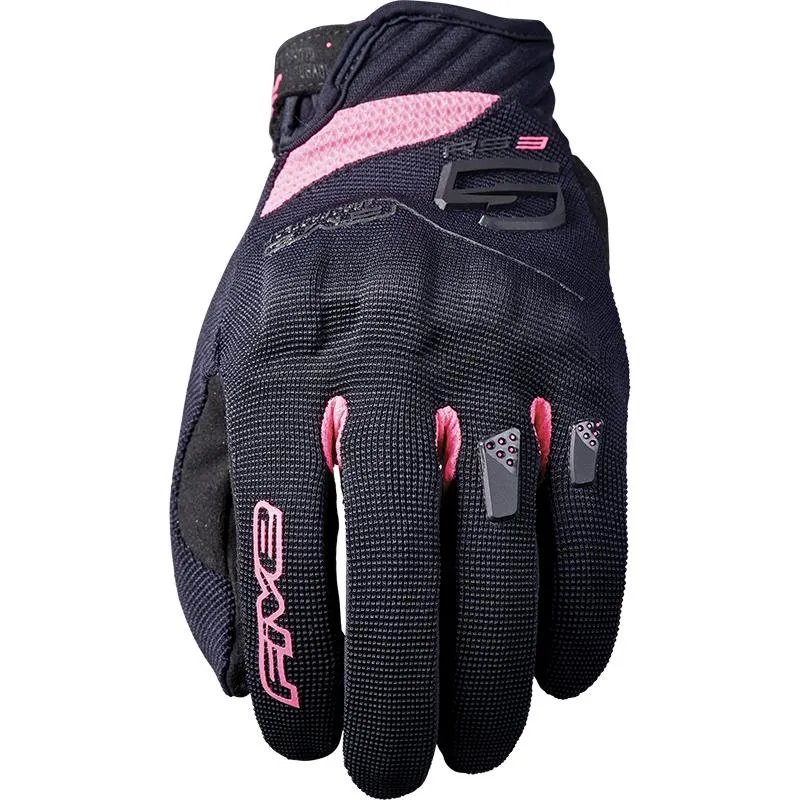 Gants RS3 EVO WOMAN FIVE noir/rose fluo - MAXXESS.FR, Gants moto mi-saison