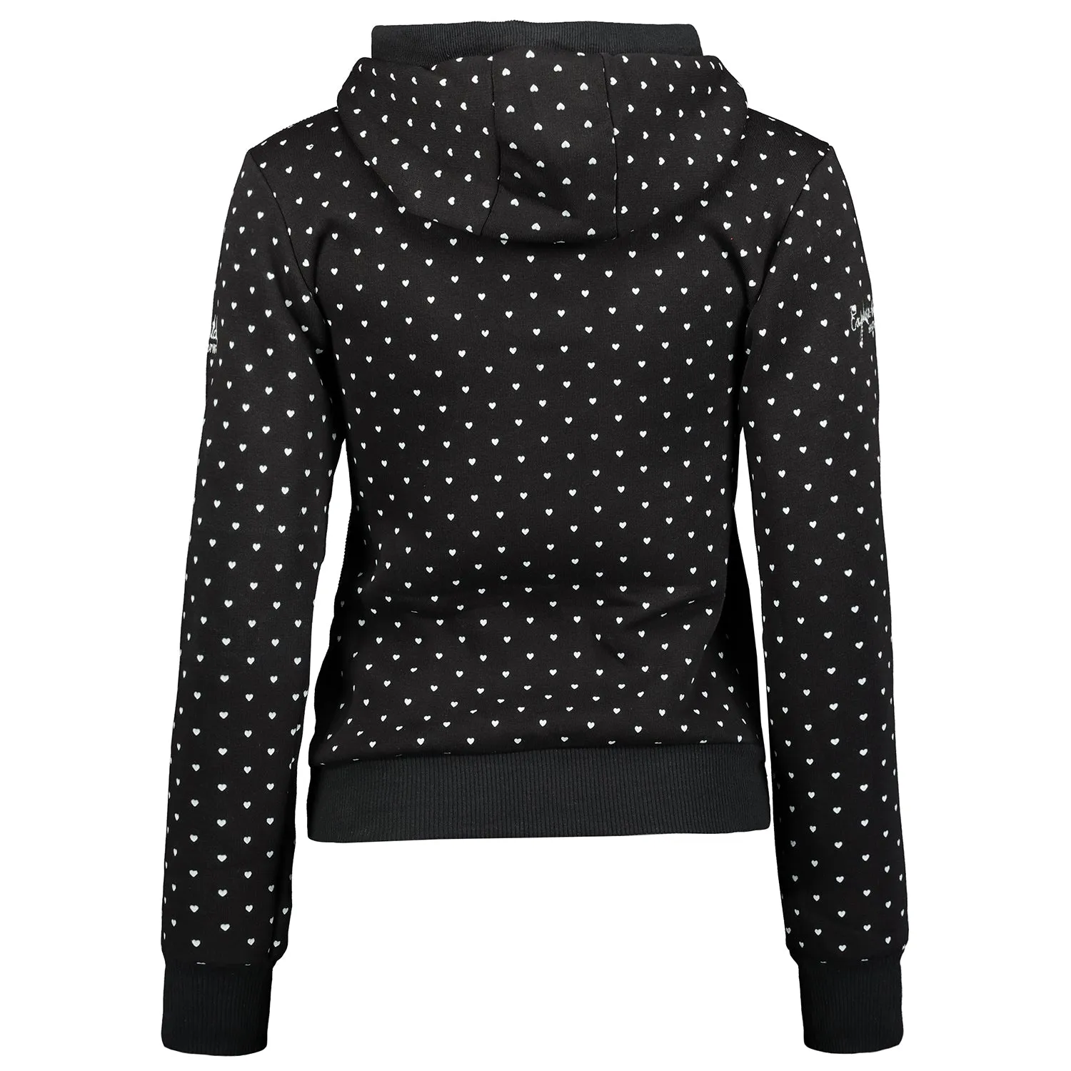 Geographical Norway Gymclass Femme - Sweat à Capuche Iconique Coeur Noir Coeur Noir