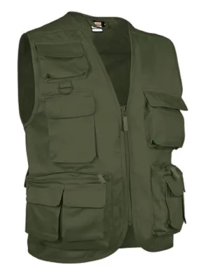 Sleeveless Multipocket Reporter Vest - MILITARY Olive Green SAFARI