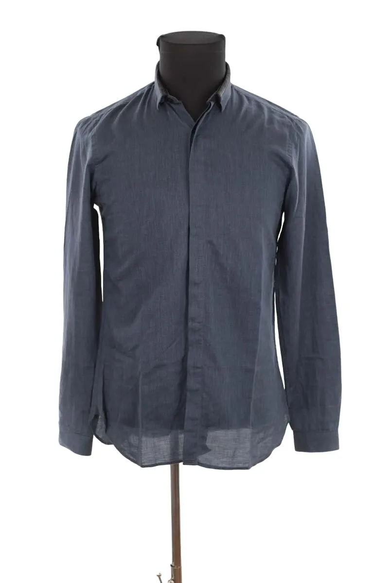 HOMME Chemise en coton  The Kooples Classic bleu. Matière principale coton. Taille XS.