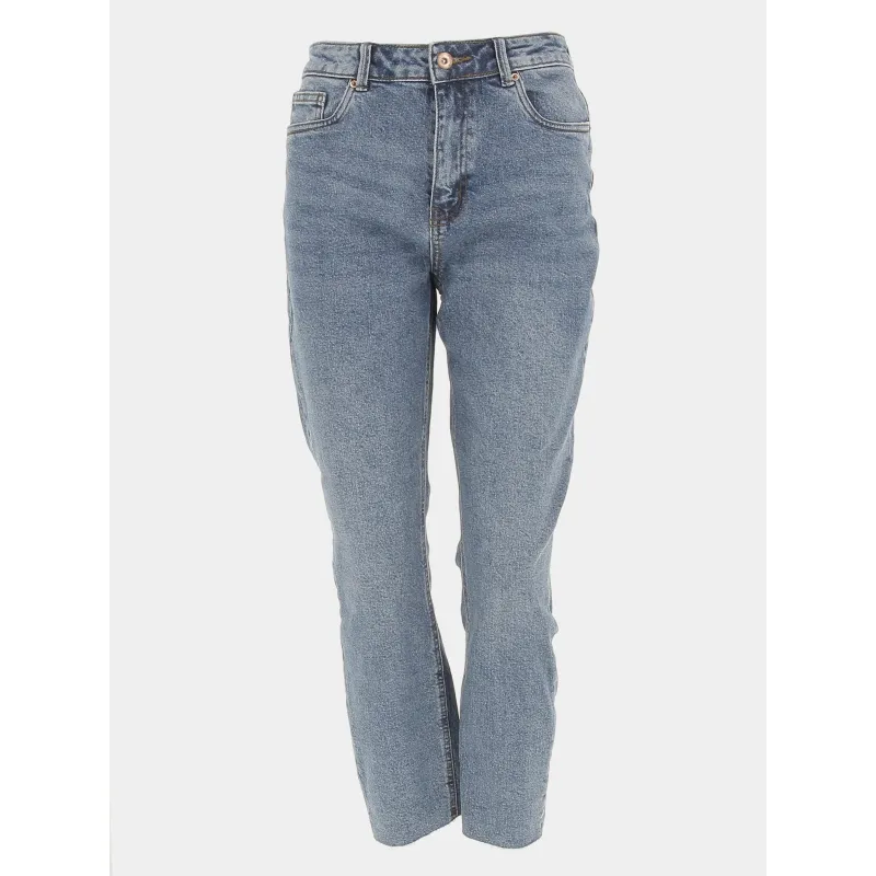 Jean flare ceinture bleu femme - Le Temps Des Cerises | wimod