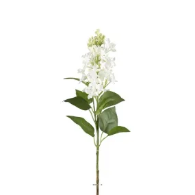 Lilas artificiel h60cm Ø15cm avec superbe tête tissu crème