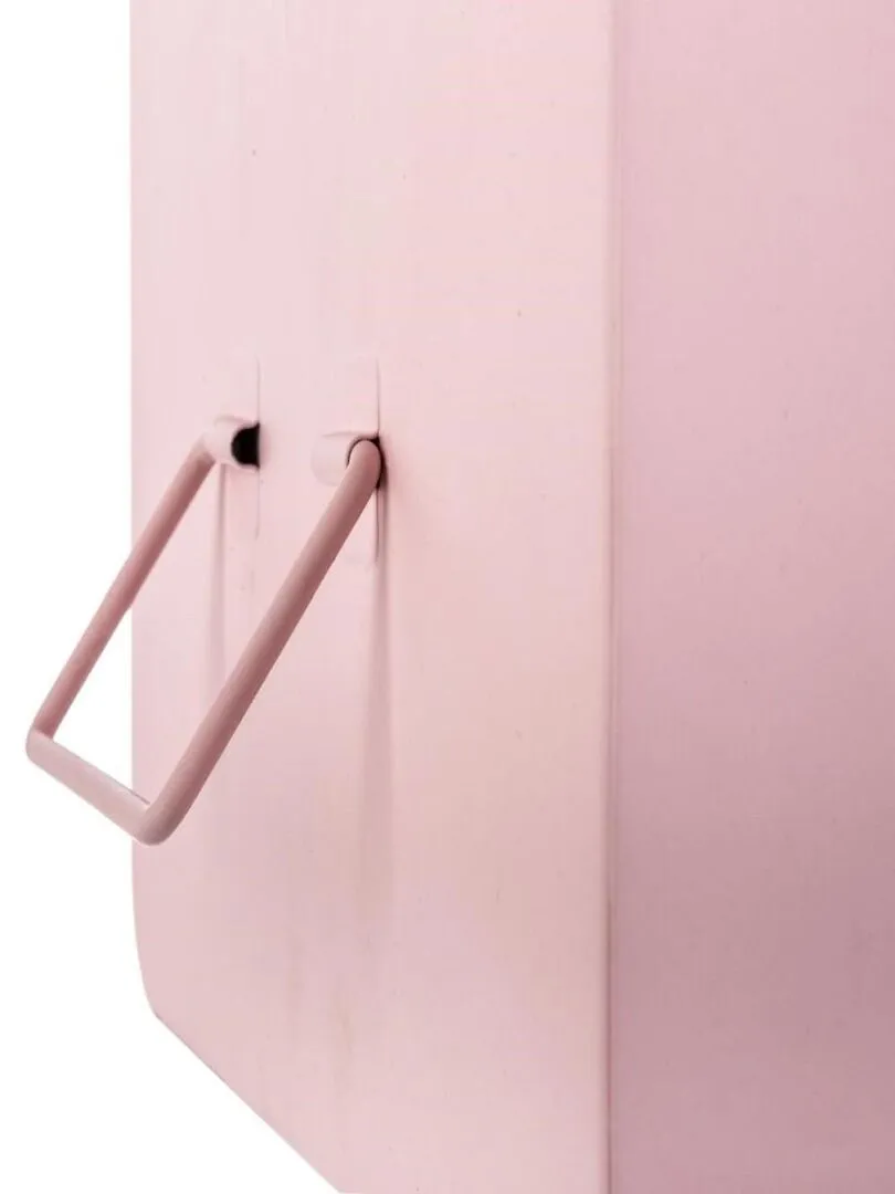2 metal pink suitcase-shaped mess tins set - Pink