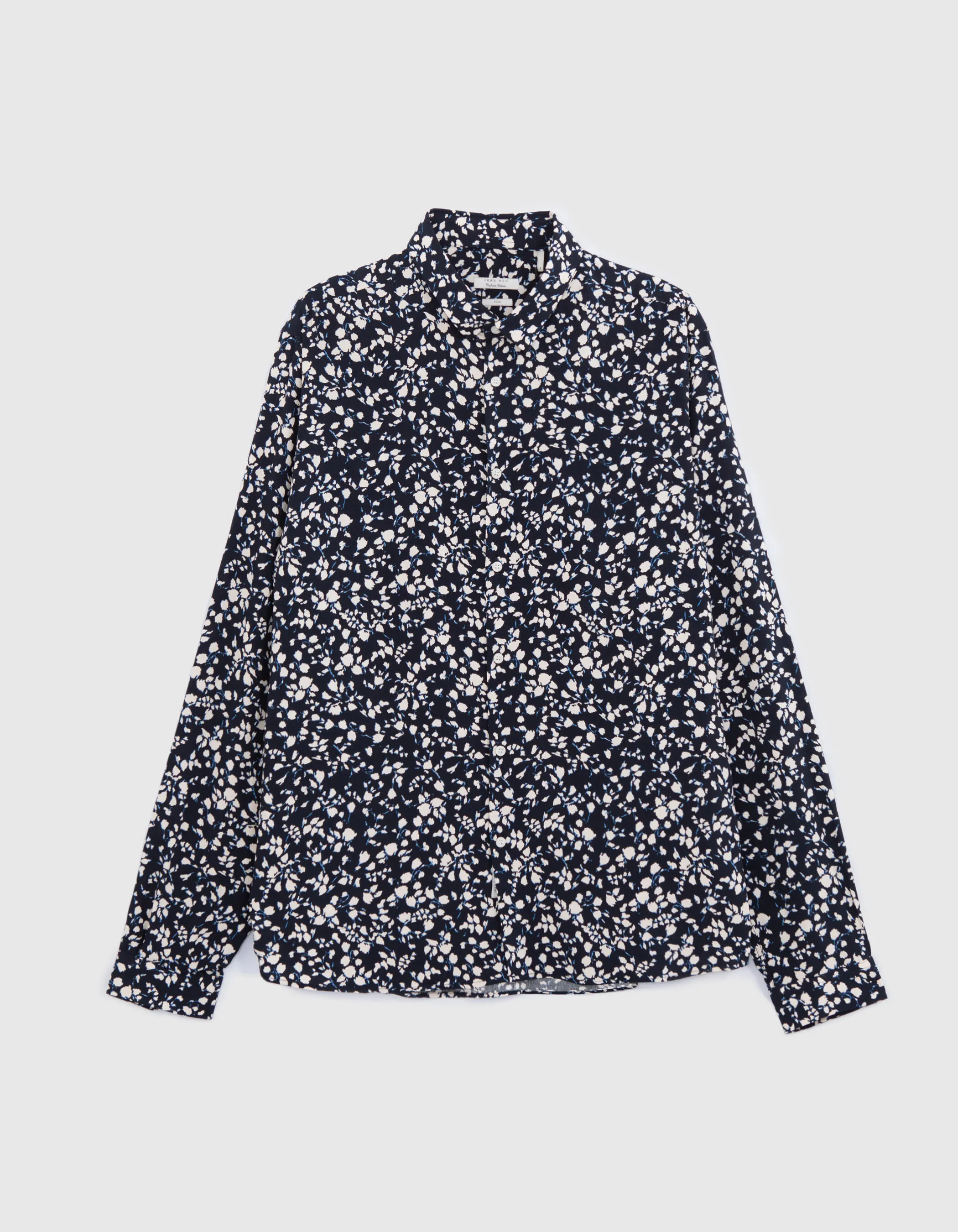 Men's Slim Navy Shirt in LENZING™ ECOVERO™ Floral Pattern