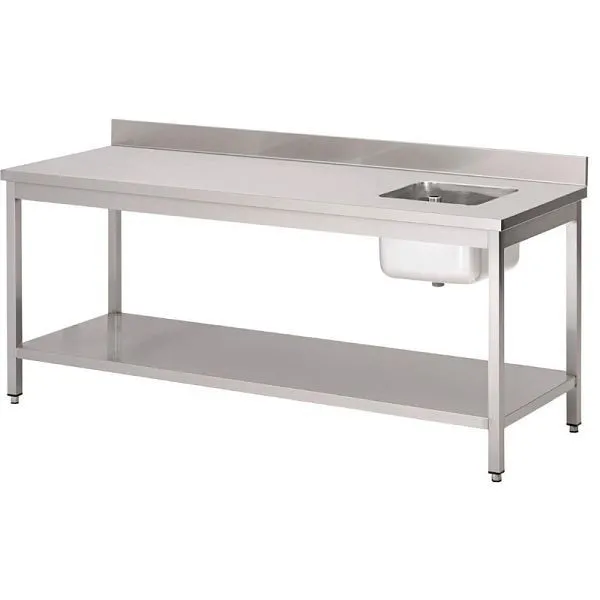 Meuble évier Gastro M petite vasque à droite longueur 200cm DS434 acheter à bas prix 