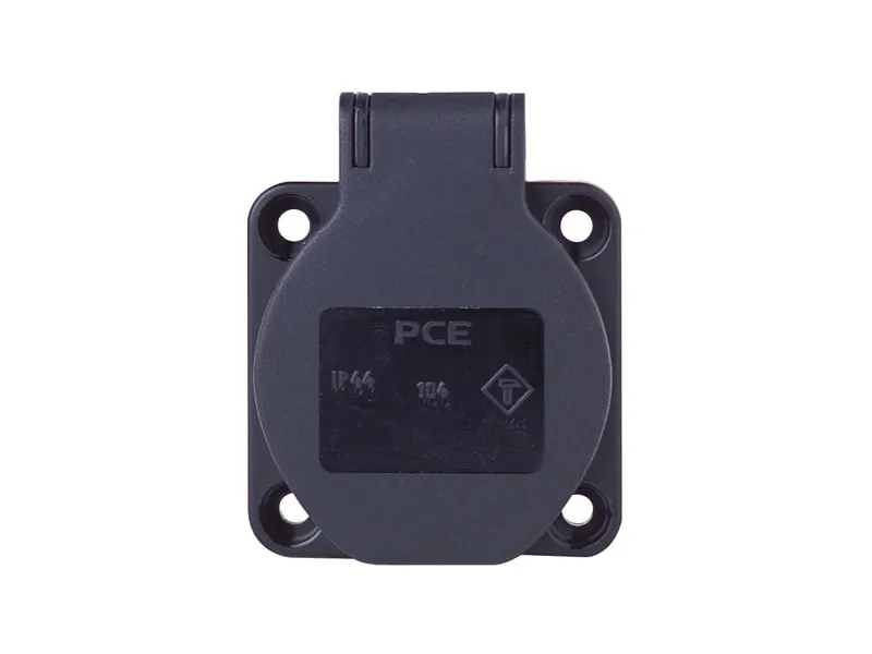 PCE • Embase femelle noir SHUKO 16A 250V 2P+T IP54