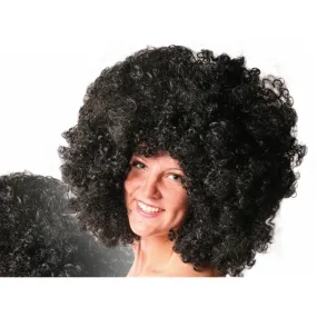 Black Afro Wig, Large Voluminous Curly Hair