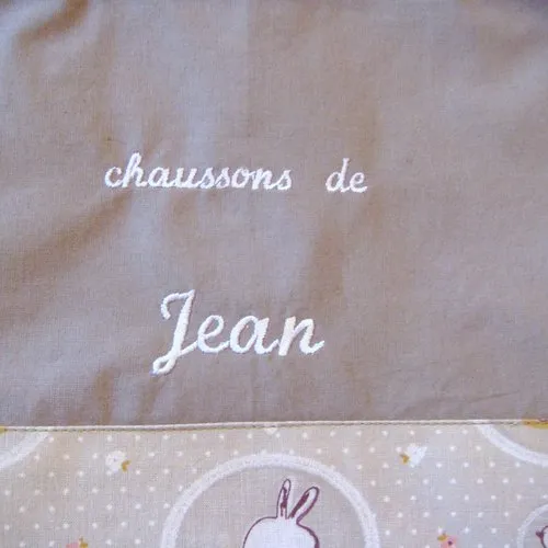 Shoe Pouch for School, Daycare, Baby Bag with Tipis and Cactus Design, Personalized Name Embroidery
