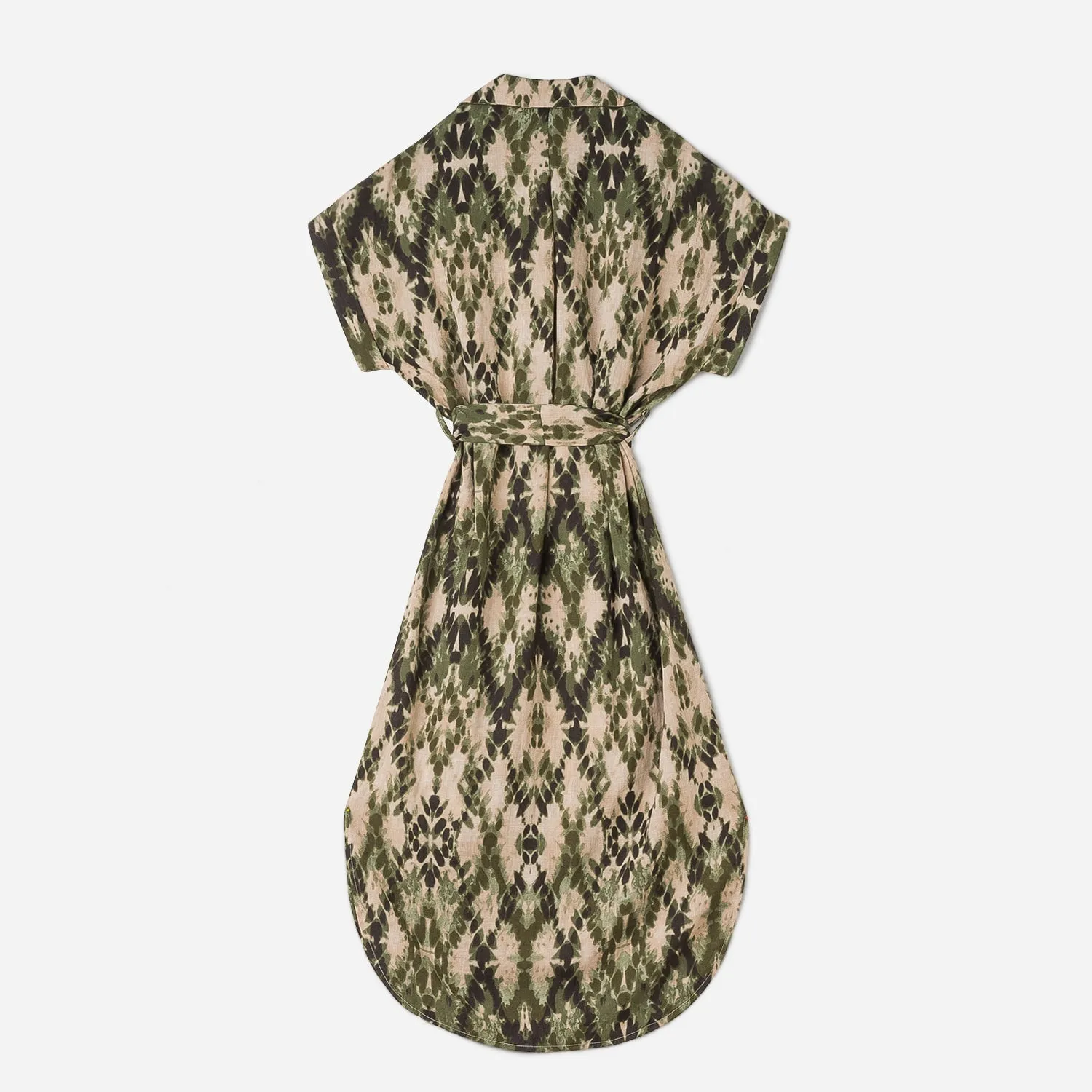 Green tie-dye robe chemise by TEXTO - Women's clothing accessories | ERAM