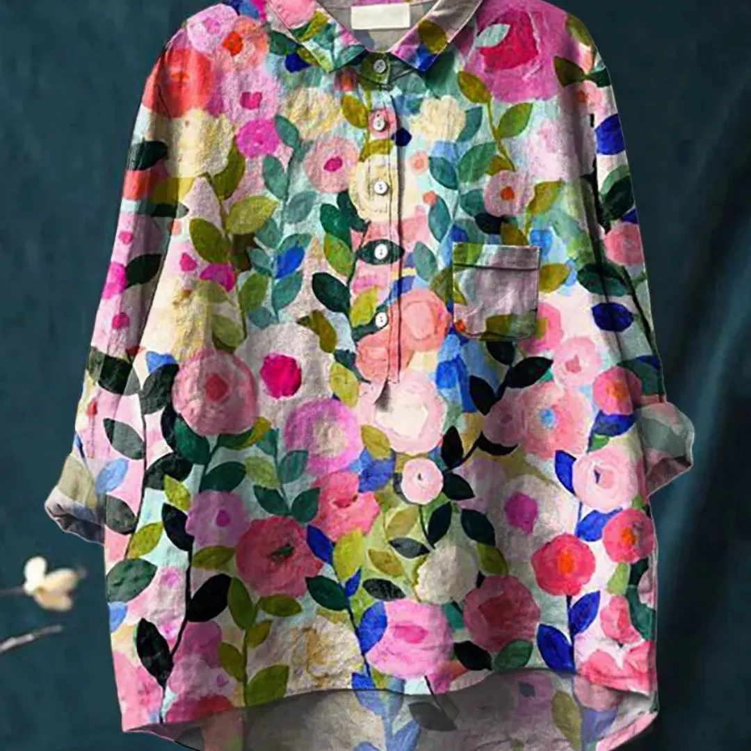 Rosania | Chemise Décontractée  Fleurs Pour Femme