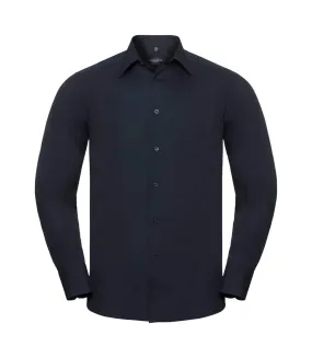 Russell men's navy blue long-sleeve shirt.