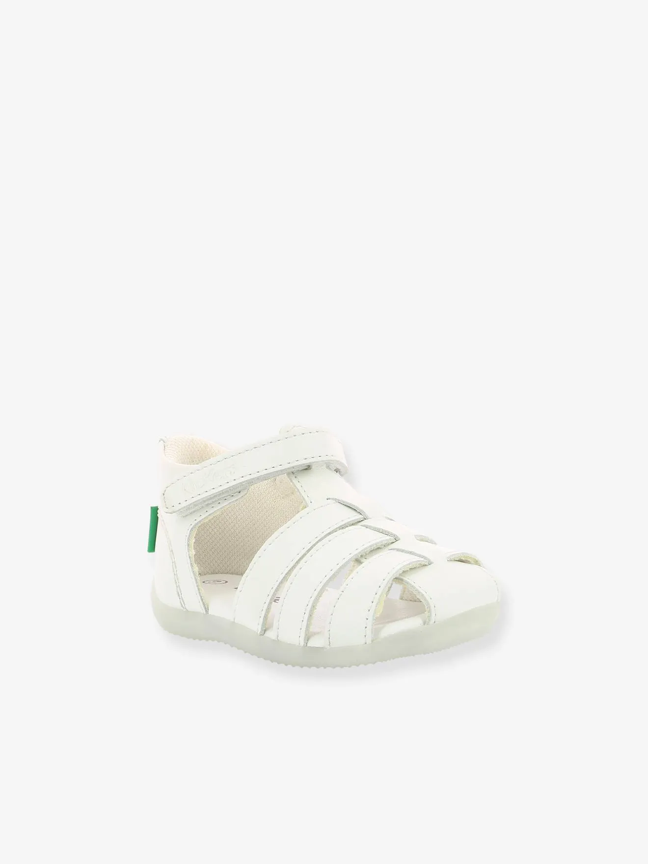 Sandales cuir bébé Bigflo-2 Iconique Biboo KICKERS® blanc - Kickers