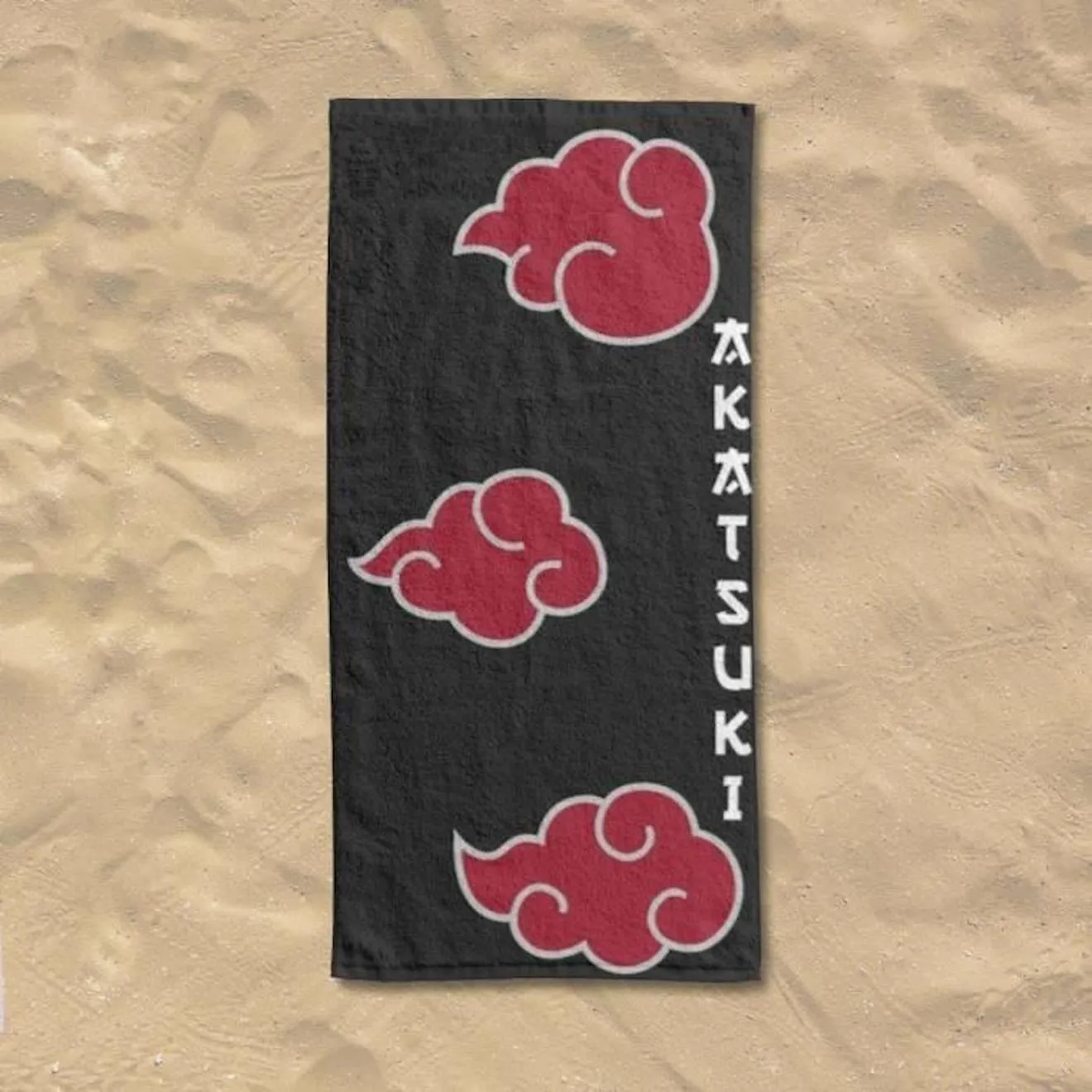 Serviette De Plage Naruto Shippuden Akatsuki 75x150 cm - 100% Coton - Noir noir - 