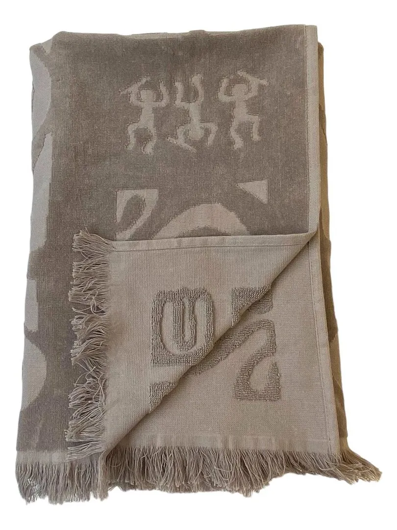 Beach Towel Velvet Jacquard Izapa 90x170 340g/m² - Taupe