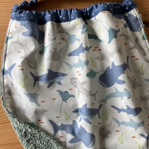 Serviette élastiquée, serviette de, cantine, table, animaux, marins, requin, éponge, élastique, école, maternelle