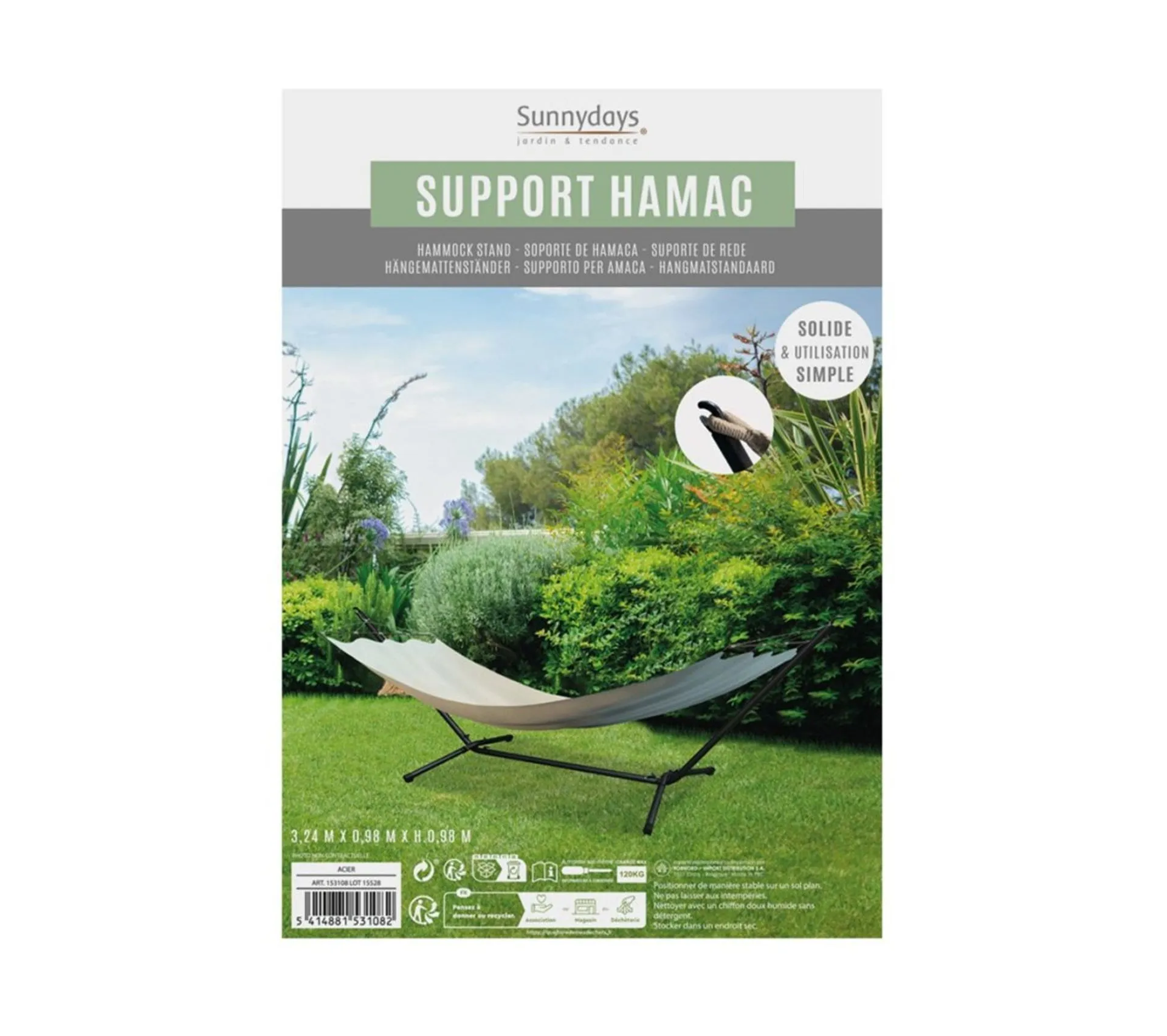 Support De Hamac En Métal Anthracite