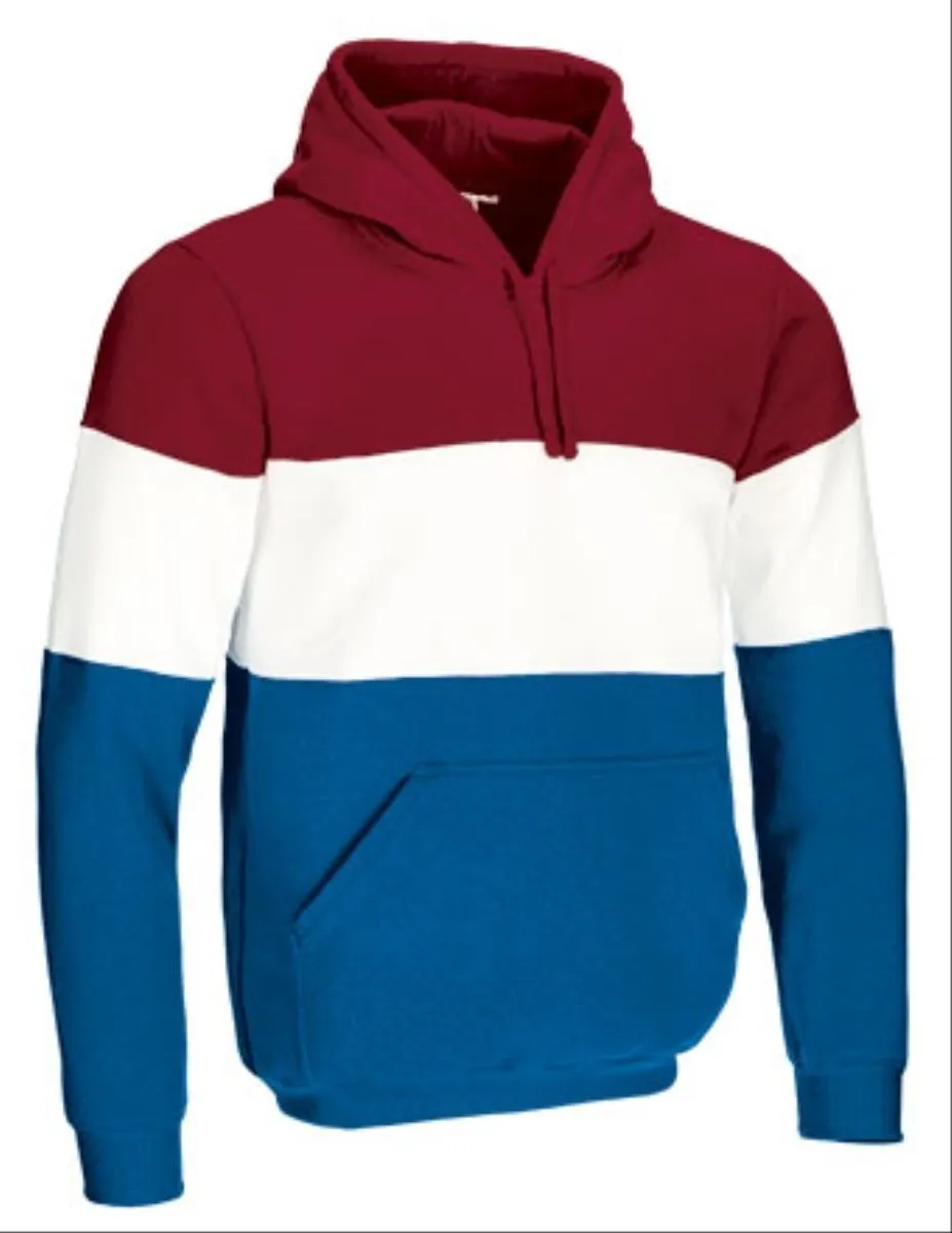 Tricolor Hoodie - Men - VARSITY - Red - White and Royal Blue