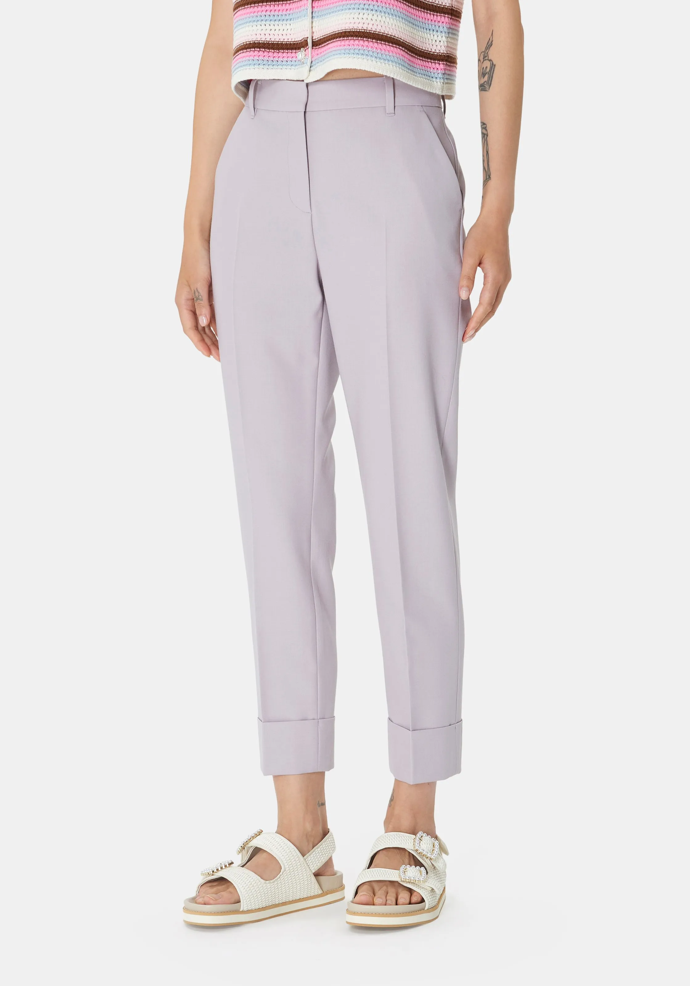 TARA JARMON  Pantalon 7/8classique - philippa - Violet