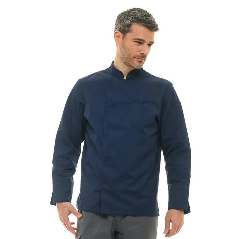 Texas Long-Sleeve Navy Kitchen Jacket for Men - MANELLI