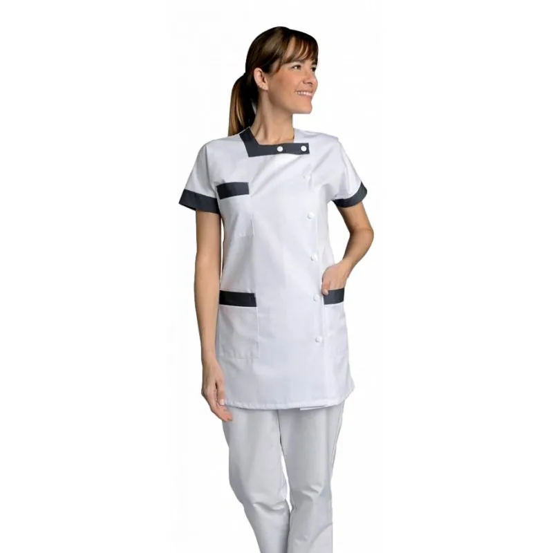 Berny White and Grey Short Sleeve Women's Tunic - SNV