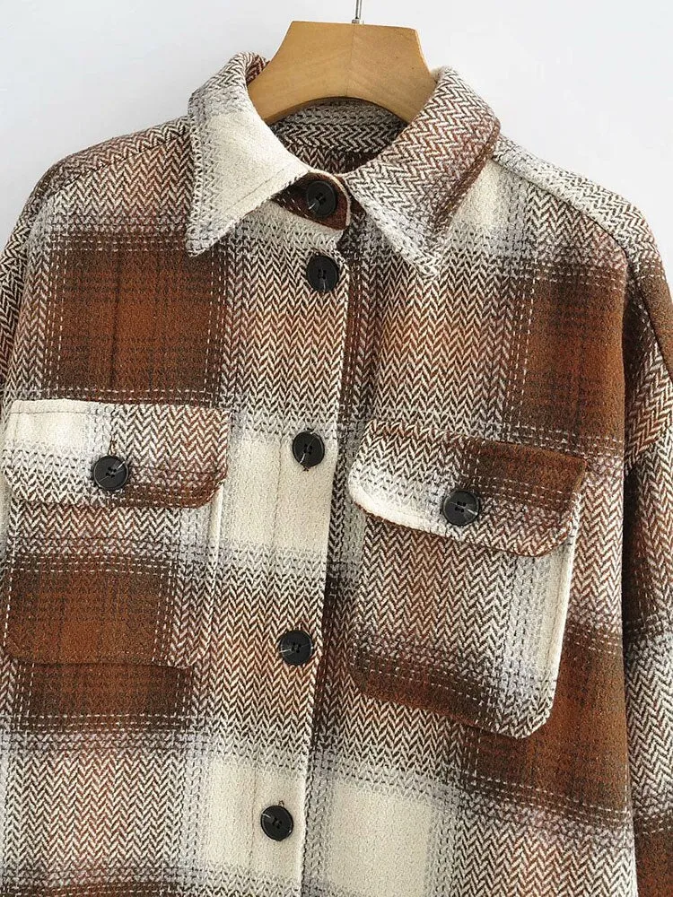 Veste A Carreaux Vintage Femme