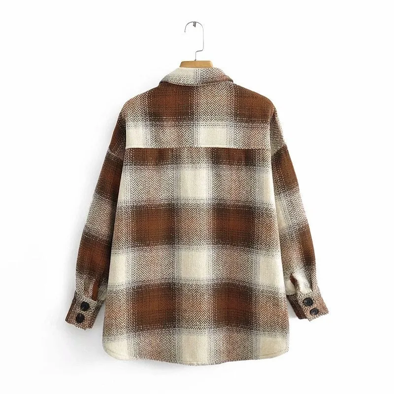 Veste A Carreaux Vintage Femme