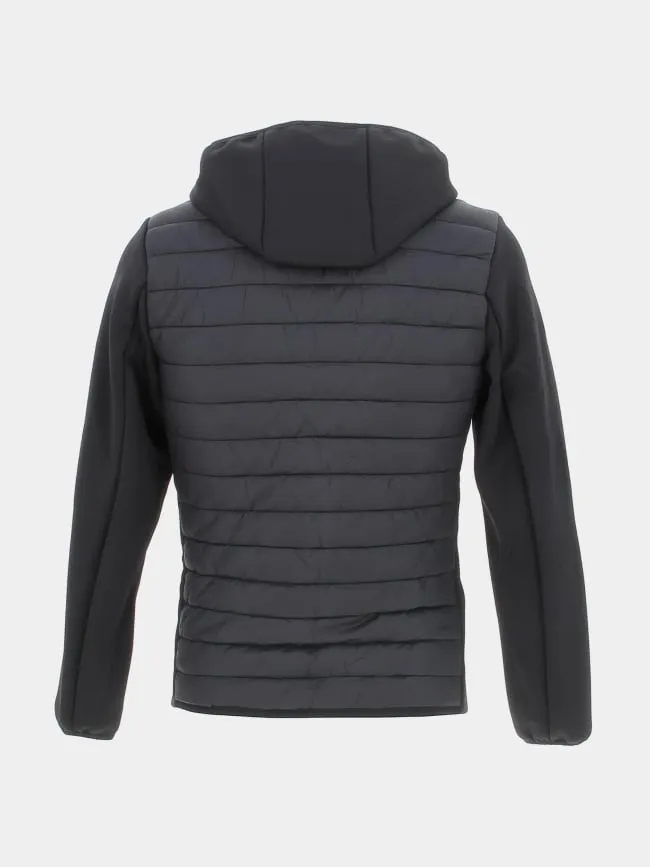 Two-Tone Black Hooded Men's Jacket