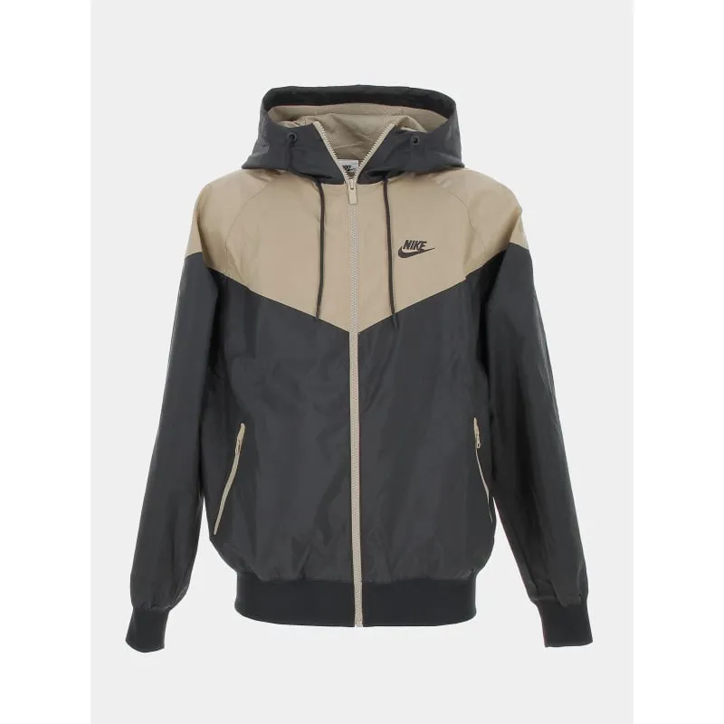 Two-Tone Black Hooded Men's Jacket