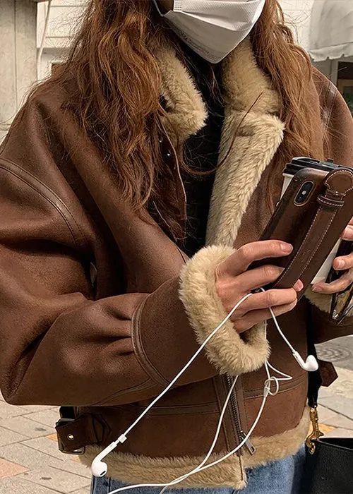 Veste doublée fourrure femme