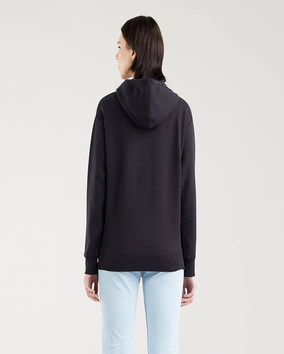 Women's Standard Zip Hoodie with Long Sleeves - Black